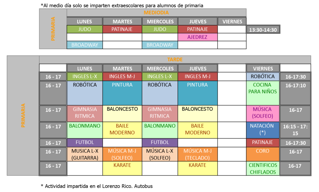 extraescolares 23-24 primaria